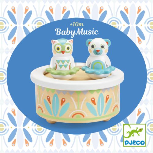 Djeco Mozgó figurás zenedoboz Maci és bagoly - BabyMusic