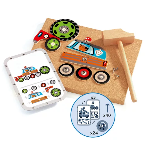 Djeco Kalapálós játék Autós - Vehicles tap tap