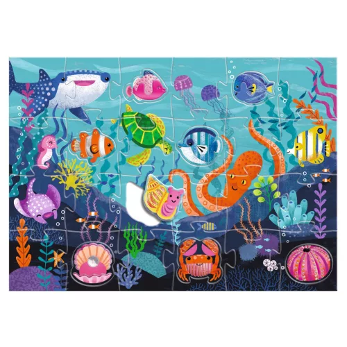 Djeco Óriás puzzle Tengerlakók 24+8 db-os - Taktilo sea