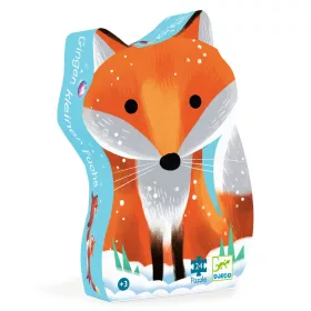   Djeco Formadobozos puzzle Gyömbér a kis róka 24 db-os - Ginger little fox