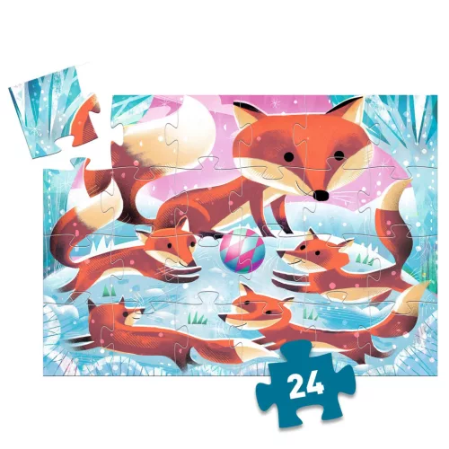 Djeco Formadobozos puzzle Gyömbér a kis róka 24 db-os - Ginger little fox