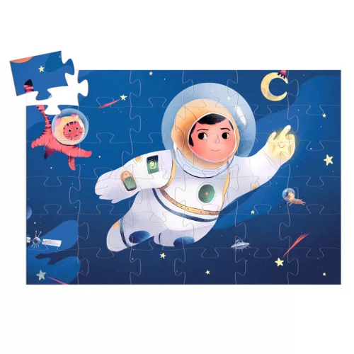 Djeco Formadobozos puzzle Űrhajós a holdon 36 db-os - An astronaut on the moon