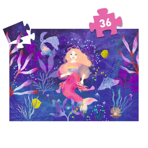 Djeco Formadobozos puzzle Ella a sellő 36 db-os - Ella the mermaid