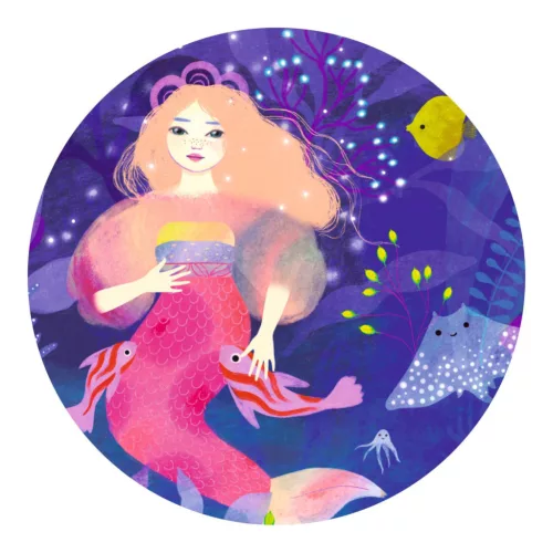 Djeco Formadobozos puzzle Ella a sellő 36 db-os - Ella the mermaid