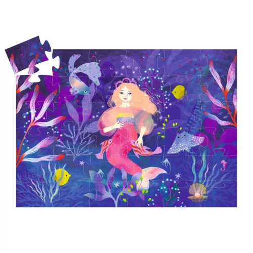 Djeco Formadobozos puzzle Ella a sellő 36 db-os - Ella the mermaid