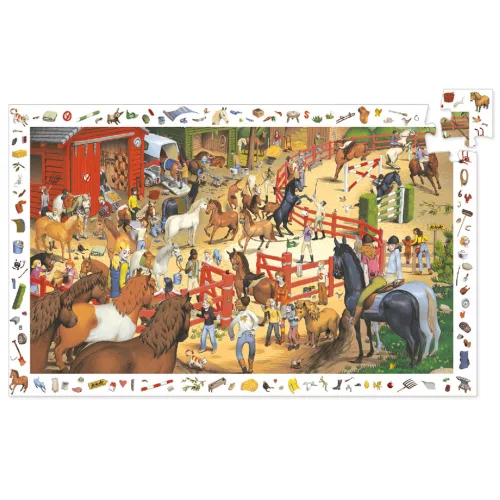 Djeco Megfigyeltető puzzle Lovaglás 200 db-os - Horse riding