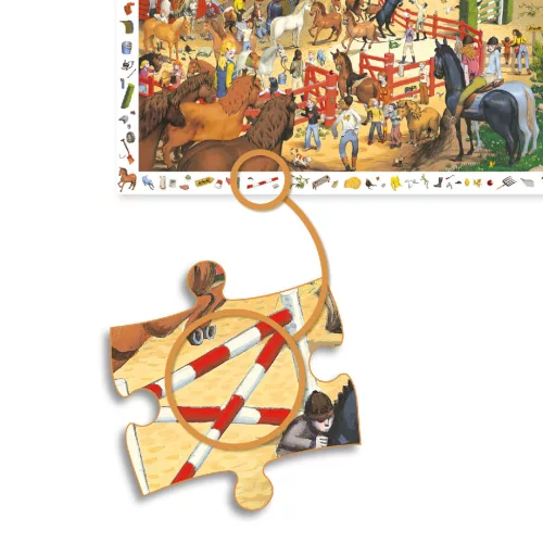 Djeco Megfigyeltető puzzle Lovaglás 200 db-os - Horse riding