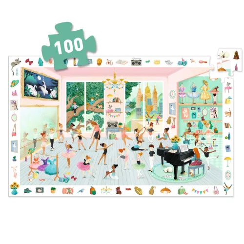 Djeco Megfigyeltető puzzle Balett iskola 100 db-os - The dance school