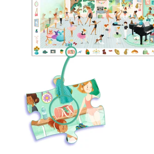 Djeco Megfigyeltető puzzle Balett iskola 100 db-os - The dance school
