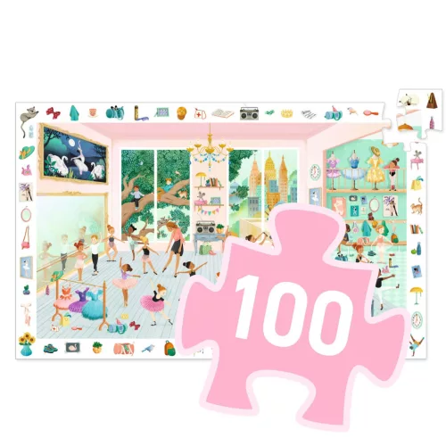 Djeco Megfigyeltető puzzle Balett iskola 100 db-os - The dance school