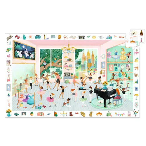 Djeco Megfigyeltető puzzle Balett iskola 100 db-os - The dance school
