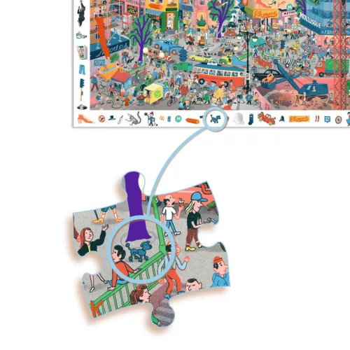 Djeco Megfigyeltető puzzle A város 200 db-os - The city