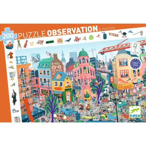 Djeco Megfigyeltető puzzle A város 200 db-os - The city