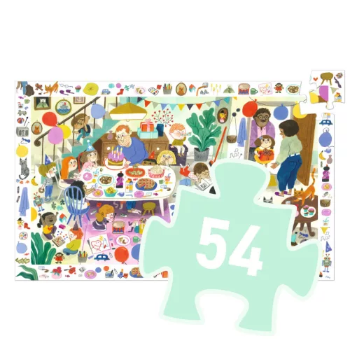 Djeco Megfigyeltető puzzle Szülinapi parti 54 db-os - Birthday Party