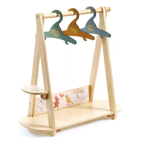 Djeco Pomea Nagy ruhafogas 3 vállfával - Large clothes rack 3 hangers