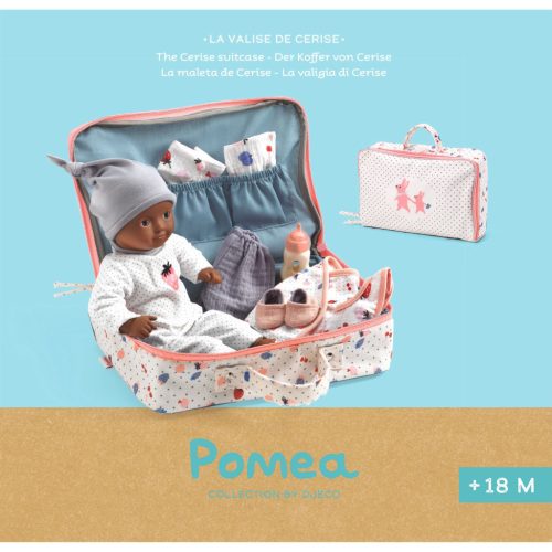 Djeco Pomea Játékbaba kiegészítőkkel Cseri bőröndje - Cerise's suitcase