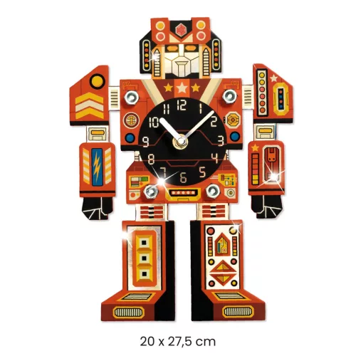 Djeco Design by Csináld magad! Falióra fiúszobába IdőRobi - Robotime
