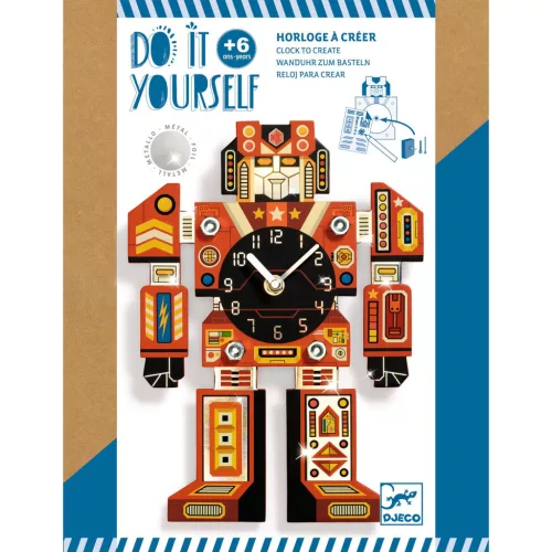 Djeco Design by Csináld magad! Falióra fiúszobába IdőRobi - Robotime
