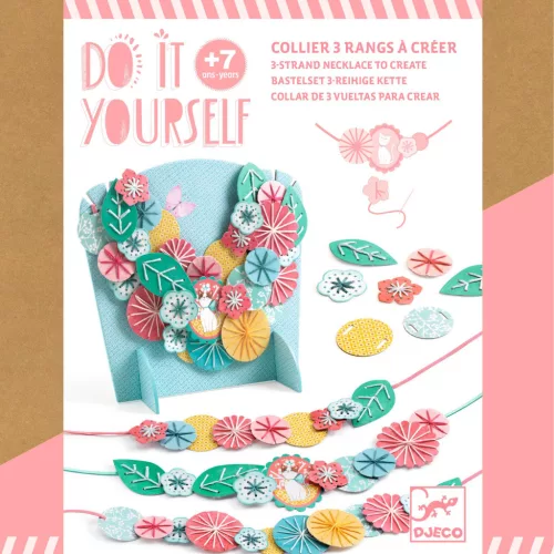 Djeco Design by Csináld magad! Papírékszer hímzett vírágokból - Flora