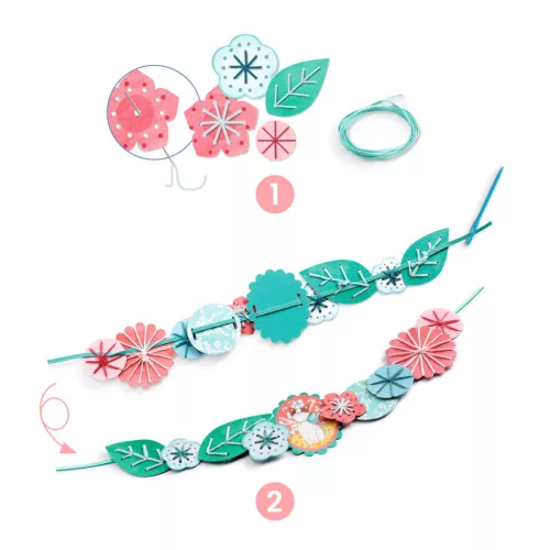 Djeco Design by Csináld magad! Papírékszer hímzett vírágokból - Flora