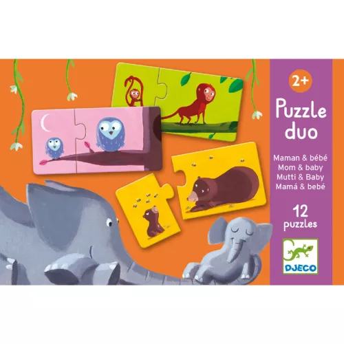 Djeco Párosító puzzle Mama-baba - Mom and baby