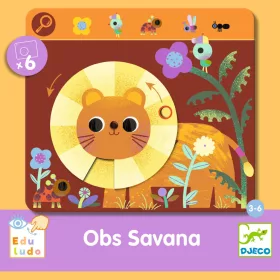   Djeco Fejlesztőjáték megfigyelés Keress és pörgess Szavanna - Eduludo Obs Savana