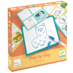   Djeco Eduludo Rajzolás lépésről lépésre Mintázat - Eduludo Step by Step Lama & Co