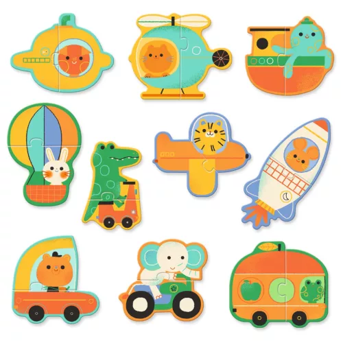 Djeco Párosító puzzle Járművek 20 db-os - Duo Vehicles