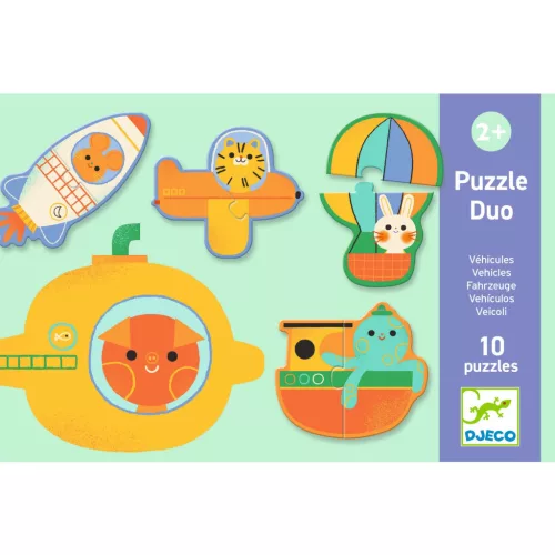 Djeco Párosító puzzle Járművek 20 db-os - Duo Vehicles