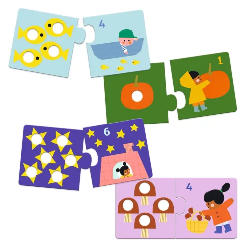 Djeco Párosító puzzle Számpárosító 24 db-os - First figures