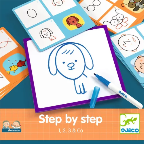 Djeco Eduludo Rajzolás lépésről lépésre Lépés lépés után - Step by Step 1, 2, 3 & Co