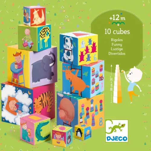 Djeco Toronyépítő kocka Mulatságos építő - 10 funny blocks