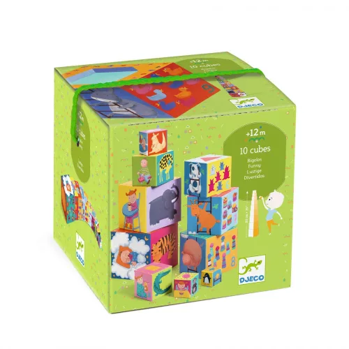 Djeco Toronyépítő kocka Mulatságos építő - 10 funny blocks