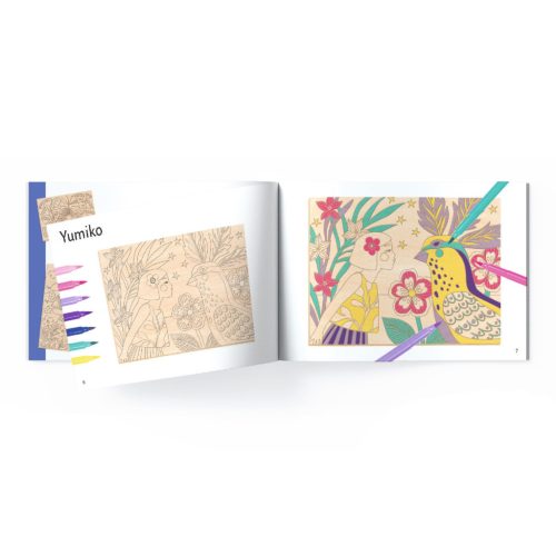 Djeco Design by Művészeti műhely Színező lánykák - Sweet girls