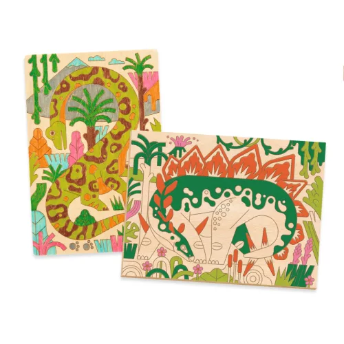 Djeco Design by Művészeti műhely Színező Dinóvilág - Dino world