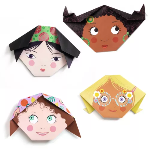 Djeco Origami Kedves arcok - Pretty faces