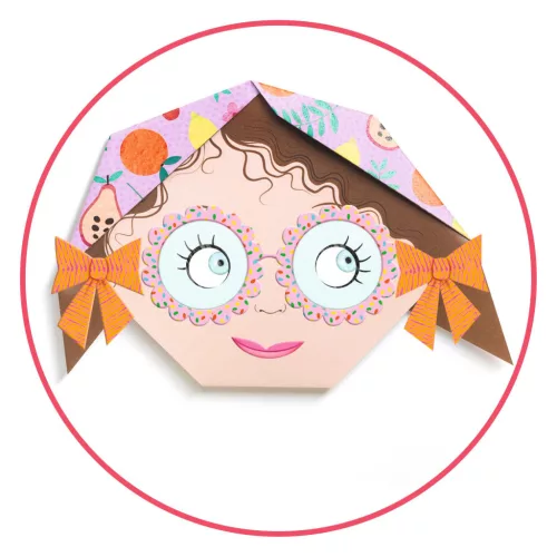 Djeco Origami Kedves arcok - Pretty faces