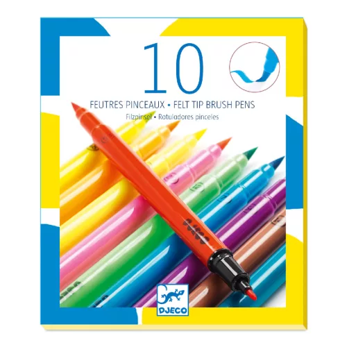 Djeco Ecsetfilc készlet - 10 ragyogó szín