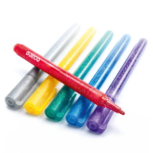Djeco 6 darabos csillámtoll
