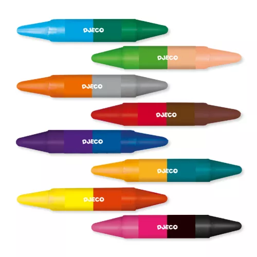 Djeco 8 duplavégű zsírkréta - 8 twins crayons