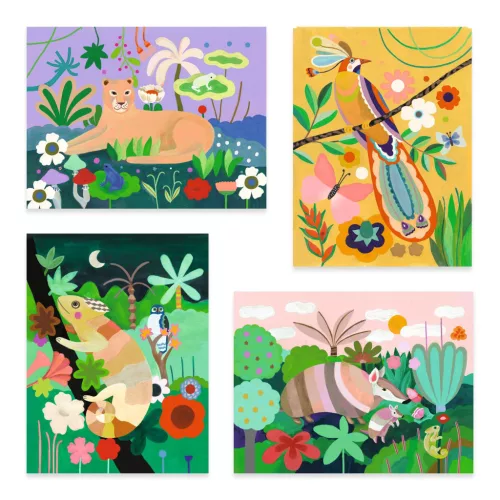 Djeco Design by Művészeti műhely Festés kiemelkedően Trópusi erdő - Tropical forest