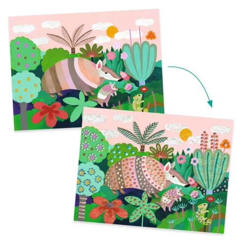 Djeco Design by Művészeti műhely Festés kiemelkedően Trópusi erdő - Tropical forest