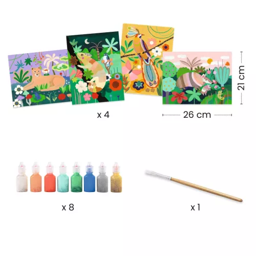 Djeco Design by Művészeti műhely Festés kiemelkedően Trópusi erdő - Tropical forest