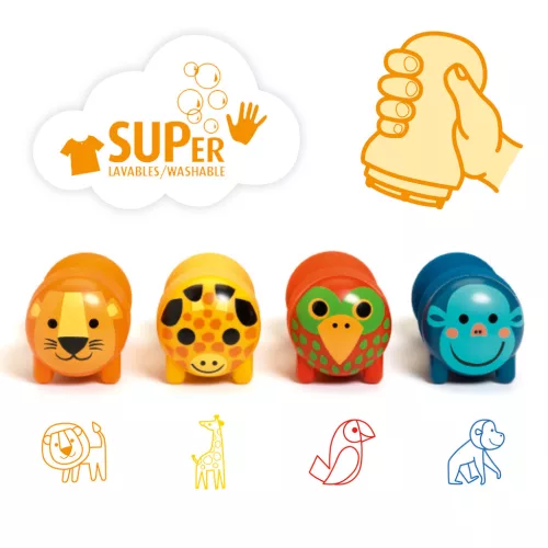 Djeco Design by Stamps for little ones - Safari animals