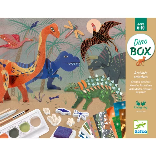Djeco Kreatív műhely, 6 technika 1 dobozban - Dinoszauruszok világa 