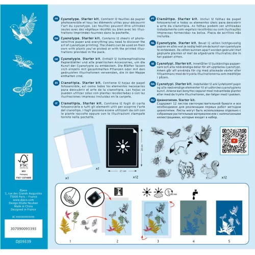 Djeco Design by Művészeti műhely Napnyomat kezdő készlet - Cyanotype Starter Kit
