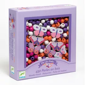 Djeco Fagyöngyök Pillangók - Wooden beads buterflies