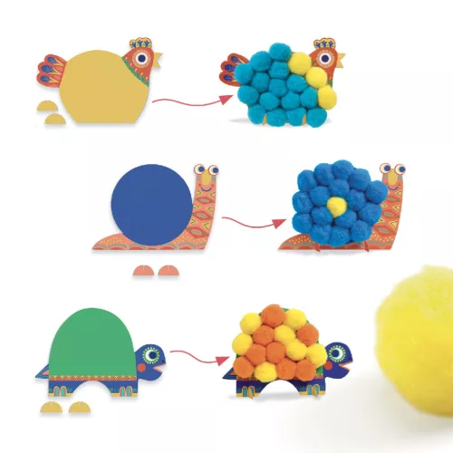 Djeco Pompom képkészítő, Óriás pompom állatok