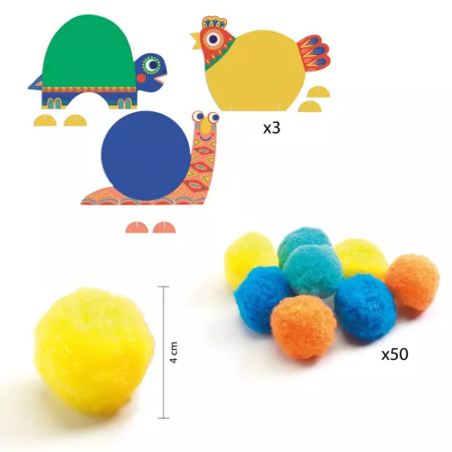 Djeco Pompom képkészítő, Óriás pompom állatok