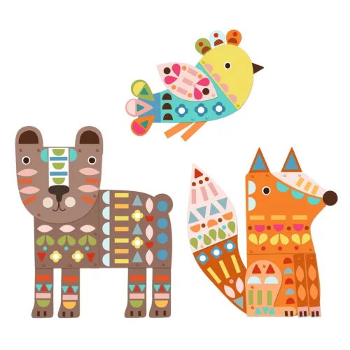 Djeco Design by Kollázs műhely Mackó róka madárka - 3 giant animals